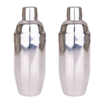 2PK Bartender Stainless Steel Double Wall Cocktail Shaker 500ml