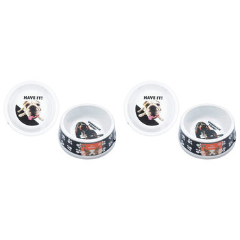 2PK Dudley's World Of Pets Comical Dog Food/Water Bowl Assorted