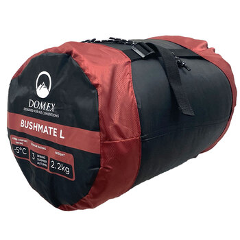 Domex Bushmate Large -5c Synthetic Fill Sleeping Bag Right Hand Zip Burgundy Red