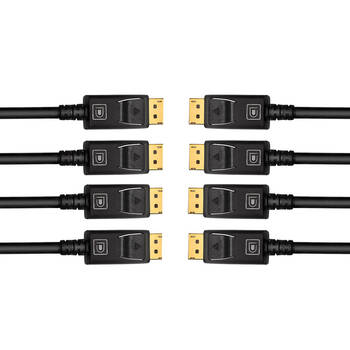 4PK Cruxtec 5M Display Port 1.2 Cable - Black
