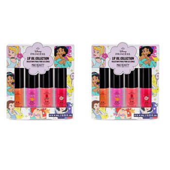 2x 4pc Disney Princess Express Yourself Hydrating Lip Oil Set 16ml