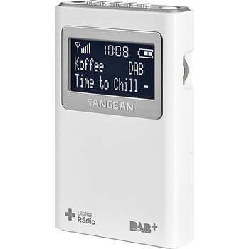 White Dab+/Fm Pocket Radio 5 Presets Includes Headphone