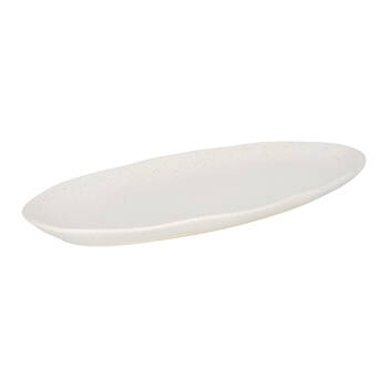 NF Living Oval Plate 37x18 Ceramic Natural Finish Stoneware Dinnerware White