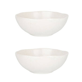 2PK NF Living Salad Bowl 25x10 Ceramic Durable Stoneware Serveware White