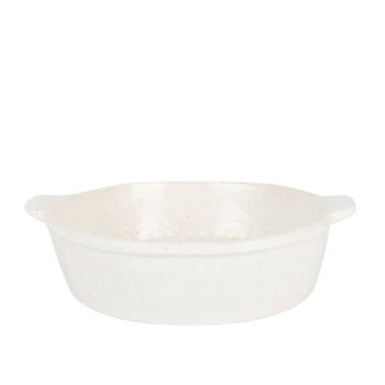 NF Living Round Baker 22x19.5 Durable Ceramic Baking Dish Bakeware White