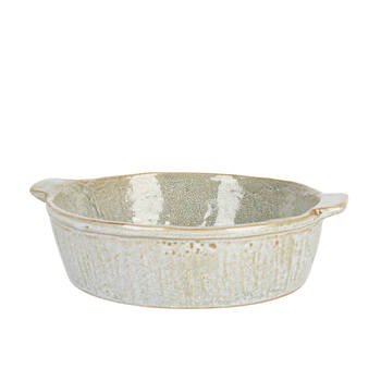 NF Living Round Baker 22x19.5x6 Durable Ceramic Baking Dish Bakeware Green