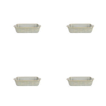 4PK NF Living Rectangular Bake Dish 24x15x5 Durable Ceramic Bakeware Green