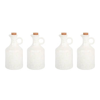 2x 2pc NF Living Oil Vessel 450ml Ceramic Bottles Stoneware Kitchenware White
