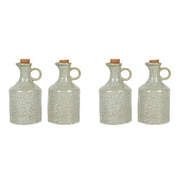 2x 2pc NF Living Oil Vessel 450ml Ceramic Bottles Stoneware Kitchenware Green