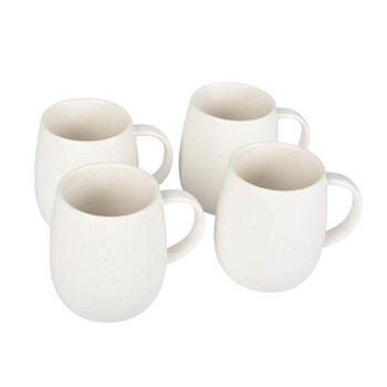 4pc NF Living Snug Mug 350ml Capacity Ceramic Mugs Stoneware Dinnerware White