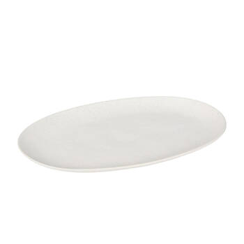 NF Living Ovalo Oval Plate 42x25x3 Reactive Glaze Stoneware Dinnerware White