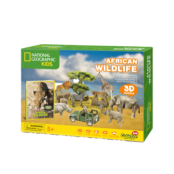 69pc CubicFun African Wildlife 3D Puzzle Kids Toy 5y+