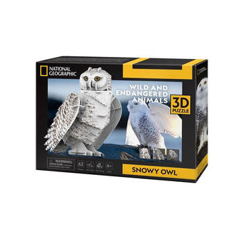 National Geographic Snowy Owl 3D Puzzle 17x25cm Game 8y+