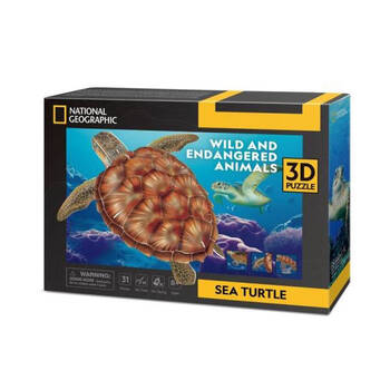 National Geographic Sea Turtle 3D Puzzle 22.5x27cm Game 8y+