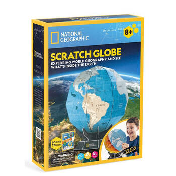 National Geographic Scratch Globe Kids/Childrens 3D Puzzle 8y+