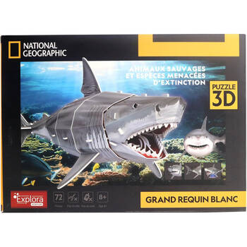 National Geographic Great White Shark 3D Puzzle 38x15cm Game 8y+