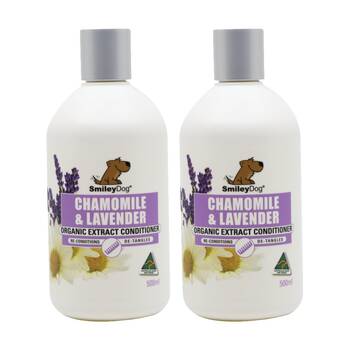 2PK Smiley Dog Pet Grooming Cleaning Conditioner Bottle 500ml Chamomile & Lavender
