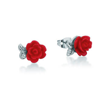 Couture Kingdom Disney Enchanted Rose Stud Earrings Silver