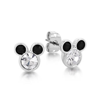 Couture Kingdom Disney Mickey Mouse Crystal Stud Earrings Silver