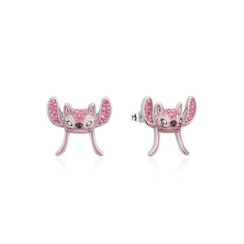 Couture Kingdom Disney Lilo and Stitch Crystal Angel Stud Earrings Silver