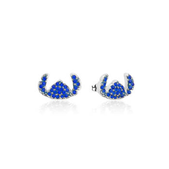 Couture Kingdom Disney Lilo and Stitch Crystal Silhouette Stud Earrings Silver