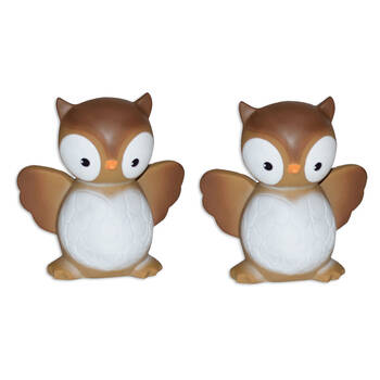 2PK Tikiri Owl Natural Rubber Baby Teething & Bath Toy w/ Built in Rattle
