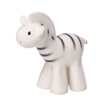 Tikiri Rubber Zebra Zoo Animal 96005 Baby Teether 12x13cm - White 0m+