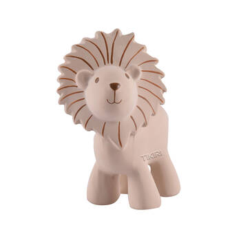 Tikiri Rubber Lion Zoo Animal 96006 Baby Teether 8x11cm - Beige 0m+