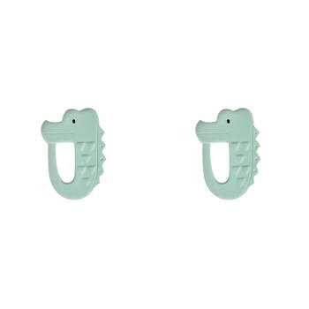 2PK Tikiri Rubber Crocodile Flat Teether-Boxed 91504 Kids/Infant Chew Toy 0m+