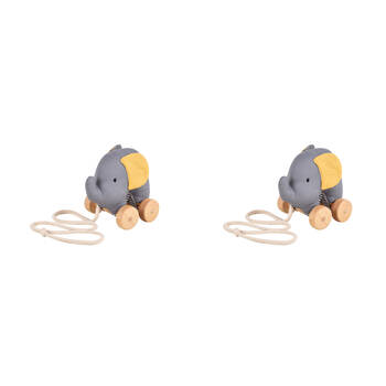 2PK Tikiri Elephant Pull Toy Kids/Baby 97003 Fun Play Toy 0m+