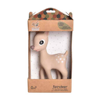 Tikiri 17cm Boxed Rubber Ralphie the Deer 98103 Baby Toy 0m+ Beige