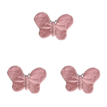 3PK Tikiri Butterfly Scrunchie Baby 93203 Teether/Rattle Toy 0m+ Pink