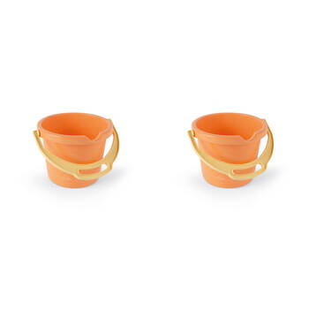 2PK Dantoy Recycled Plastic Bucket w/ Lip Sandpit Toy - Pastel Orange 2y+