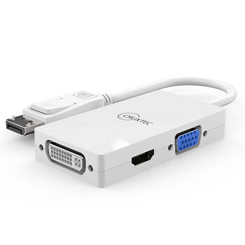Cruxtec DispayPort to HDMI/VGA/DVI - White