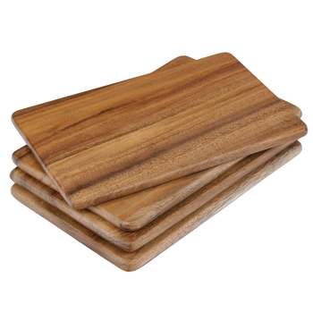 4pc Davis & Waddell Acacia Wood Individual Board Set 21x15cm Natural