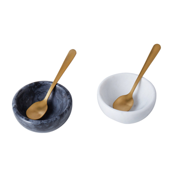 4pc Davis & Waddell Nuvolo Marble Pinch Pot & Spoon Set 13cm - Grey