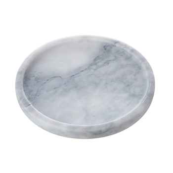 Davis & Waddell Nuvolo Round Marble Tray 20x20cm - White/Grey