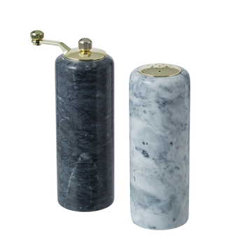 2pc Davis & Waddell Nuvolo Marble Salt/ Pepper Mill Set 5x5cm - Grey/Black