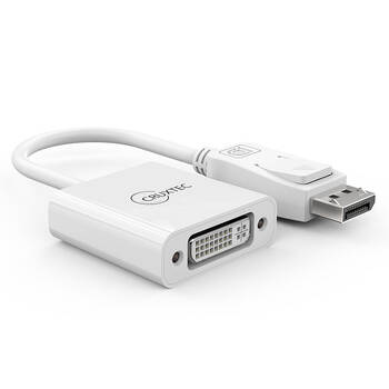 Cruxtec DisplayPort Male To DVI Female 4K Adapter - White
