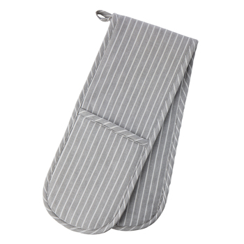 Davis & Waddell Taste Butcher Double Oven Glove 90x18cm Grey/White Stripe