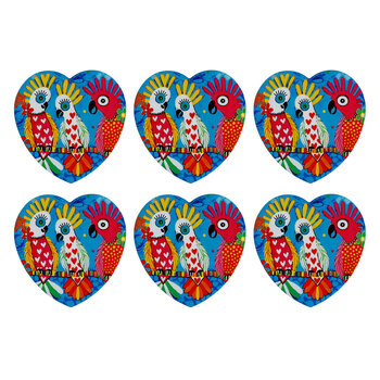 6PK Maxwell & Williams Love Hearts Ceramic Heart Coaster - Chatter