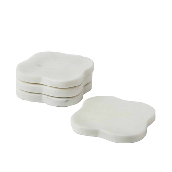 Pilbeam Living Allegra 10cm Marble Coasters - White
