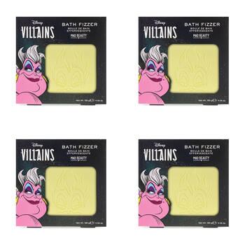 4PK Disney Pop Villains Ursula Creamy Coconut Scented Bath Fizzer 130g Yellow