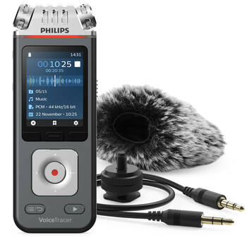 Philips VoiceTracer Audio Recorder w/ 3 Mics / Video Shooting Kit