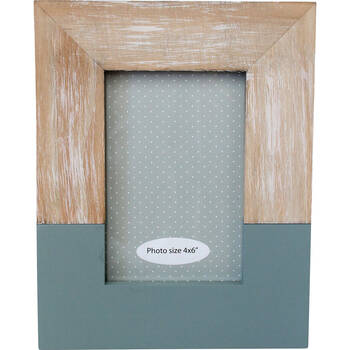 LVD Pinewood Modern Glass Photo/Picture Frame 4x6 18x23x2cm Denim
