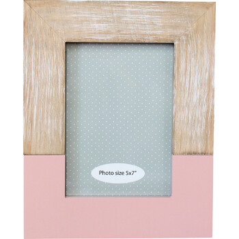 LVD Pine MDF Modern 5x7" Glass Photo Frame Display Decor - Dusty Rose
