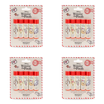 4x 5pc Disney Winnie The Pooh Festive Scented Lip Balm Collection 20g