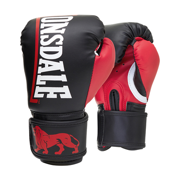 Lonsdale Challenger Junior 6oz Boxing Glove Pair Kids 6y+ Black/Red