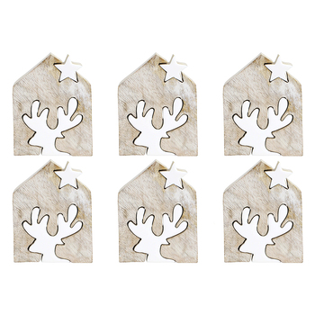 6PK LVD Reindeer Guided Star Decorative Sculpture Home/Lounge Decor