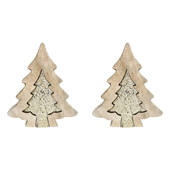 2PK LVD 16x20cm Mango Wood Dual Champagne Tree Medium - Brown